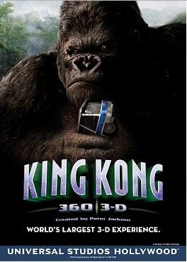 KING KONG 360 3D POSTER UNIVERSAL HOLLYWOOD